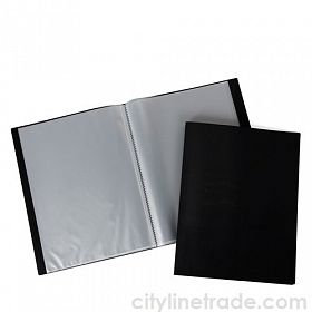 Папка 10 файлов  0,7 мм Display book, черный